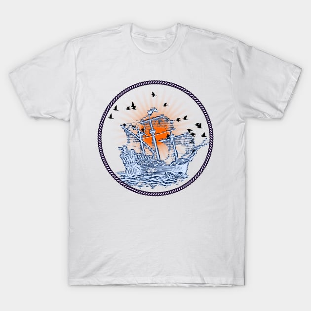 Adventure Awaits: Sailing into Destiny T-Shirt by Lighttera